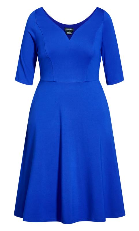 Evans Cobalt Blue Elbow Sleeve Midi Dress 4