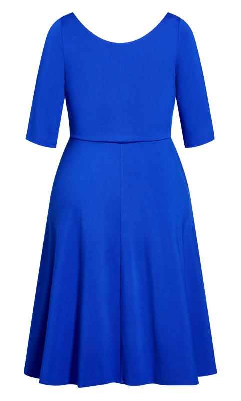 Evans Cobalt Blue Elbow Sleeve Midi Dress 5