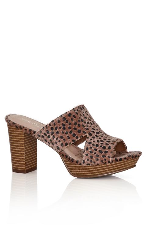  Grande Taille Evans Brown WIDE FIT Remy Animal Mule