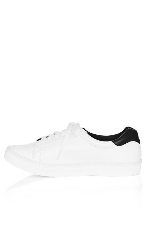 Evans White WIDE FIT Carrie Sneaker 10