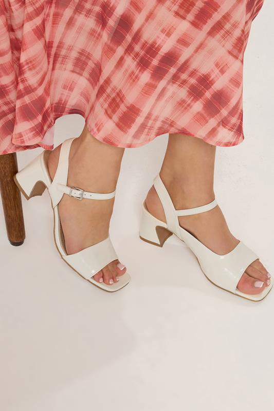LTS White Block Heel In Standard Fit | Long Tall Sally 1