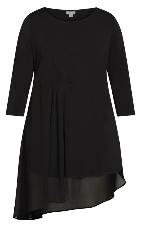 Plus Size Layla Drape Tunic Black Asymmetrical 6