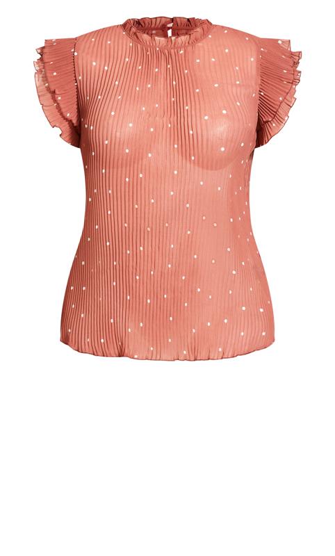 Evans Pink Pleated Frill Blouse 5