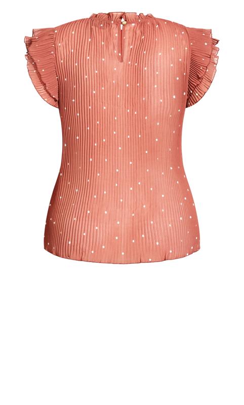 Evans Pink Pleated Frill Blouse 6