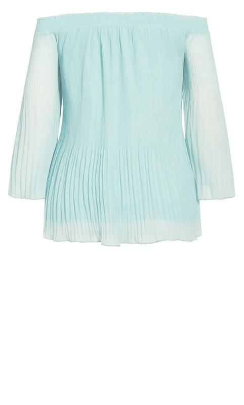 City Chic Light Green Pleated Off Shoulder Top 5