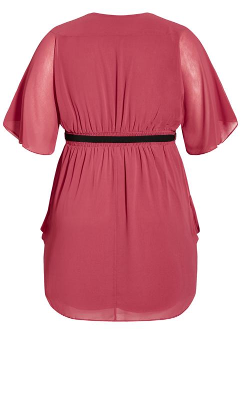 Colour Wrap Carmine Pink Belted Dress 5