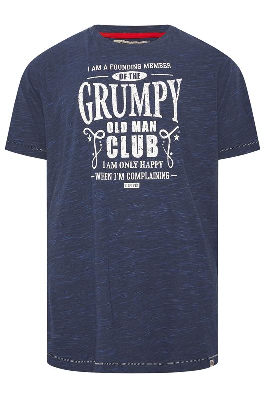 D555 Big & Tall Navy Blue 'Grumpy Man' Graphic T-Shirt | BadRhino 2