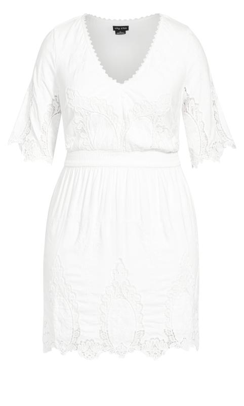 White Mini Crochet Dress 3