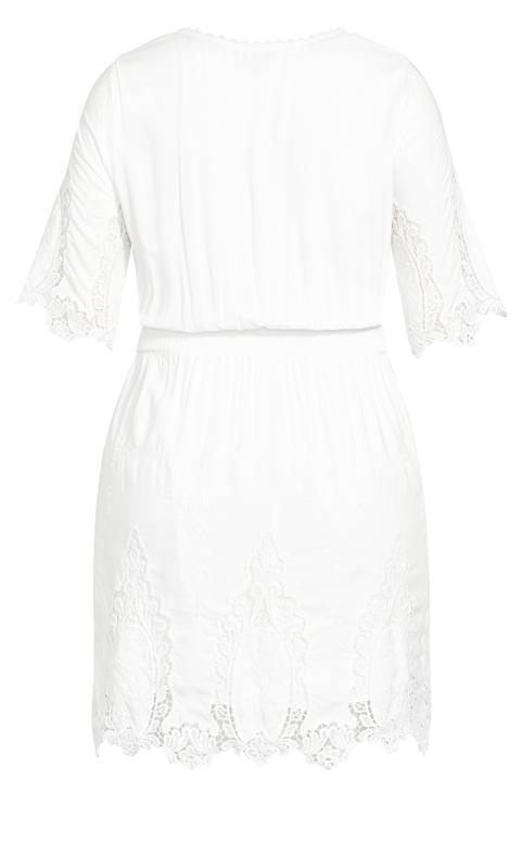 White Mini Crochet Dress 4
