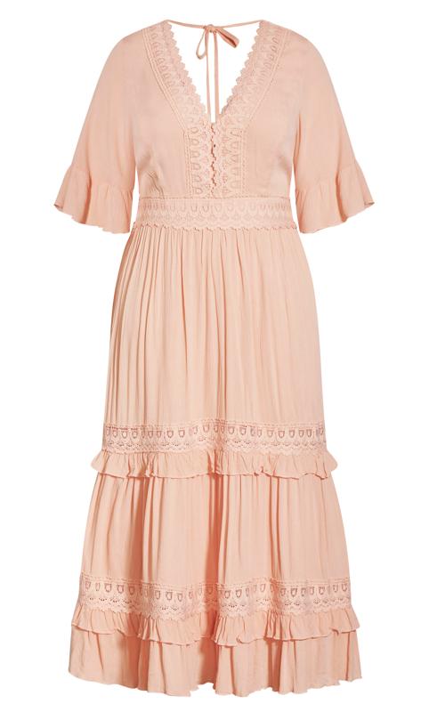 Evans Blush Pink Tiered Maxi Dress 4