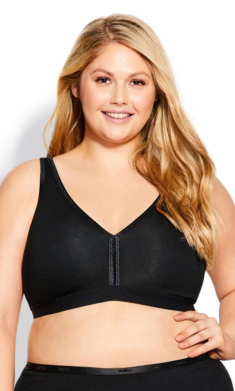 Avenue Black ZIp Front Fastening Bra