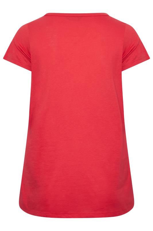YOURS Curve Plus Size 3 PACK Red & White Essential T-Shirts | Yours Clothing  11