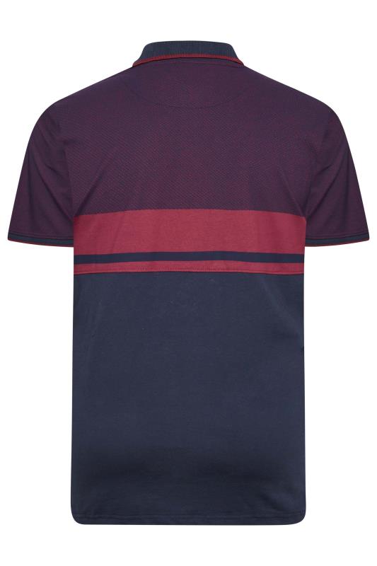 KAM Big & Tall Burgundy Red Dobby Polo Shirt | BadRhino 2