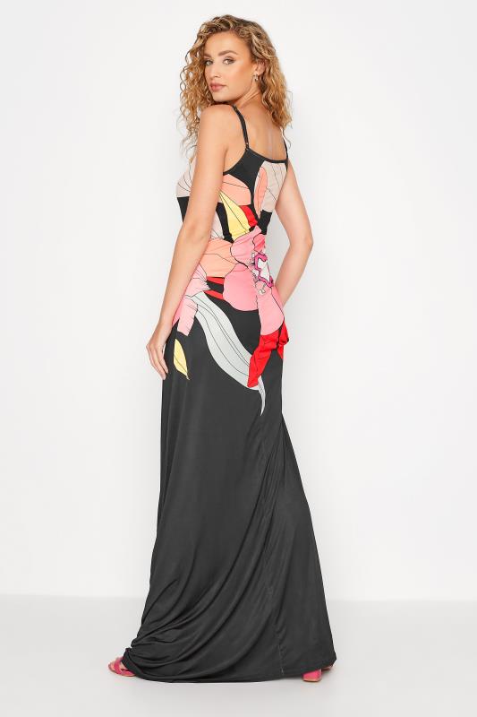 LTS Tall Women's Black & Pink Floral Print Maxi Dress | Long Tall Sally 3