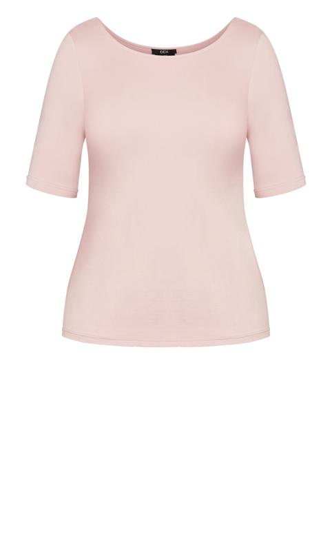 Evans Pink Essential Scoop Neck T-Shirt 6