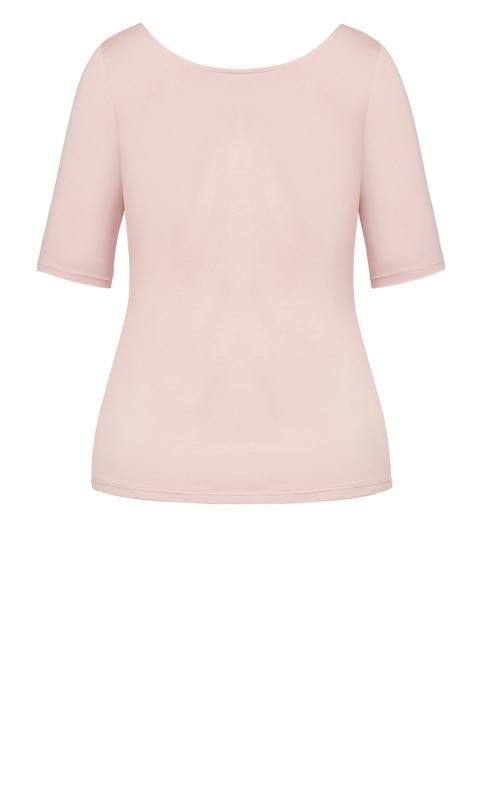Evans Pink Essential Scoop Neck T-Shirt 7