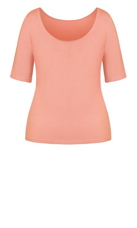 Evans Pink Essential Scoop Neck T-Shirt 11