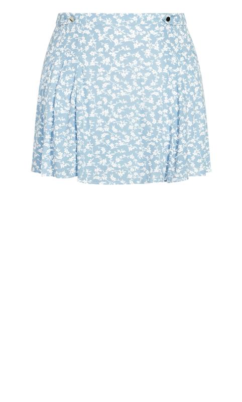 Evans Blue Floral Print Pleated Skirt 5