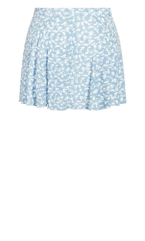 Evans Blue Floral Print Pleated Skirt 6