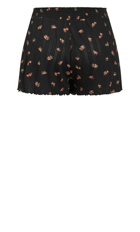 Evans Black Floral Print Pyjama Shorts 8