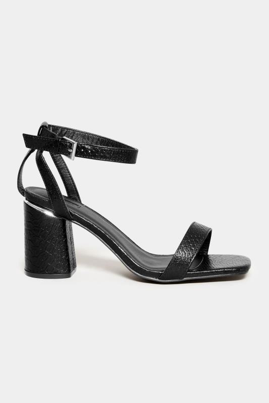 LIMITED COLLECTION Black Snake Print 2 Part Block Heel Sandals In Wide E Fit & Extra Wide EEE Fit 2