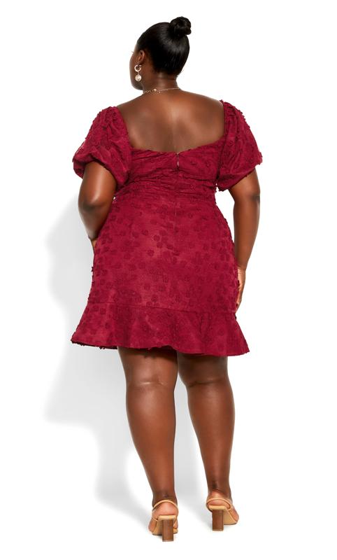 Evans Red Embroidered Puff Sleeve Midi Dress 2