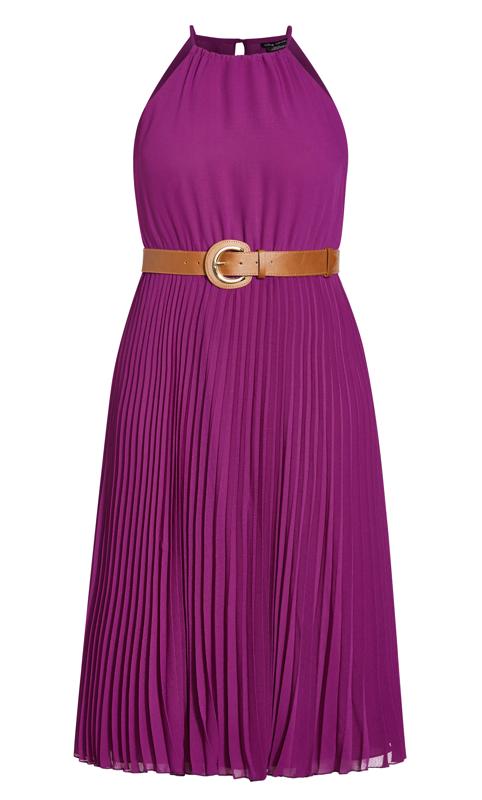 Evans Purple Pleated Midi Dress 4