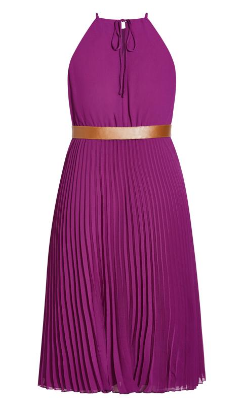Evans Purple Pleated Midi Dress 5