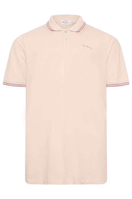 Ben Sherman Big & Tall Lake Blue Signature Pique Polo Shirt | BadRhino 2