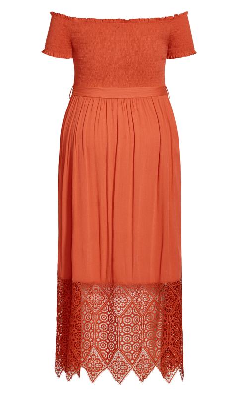 Evans Tangerine Lace Maxi Dress 3