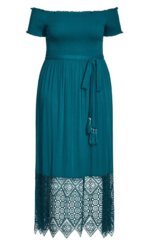 Evans Blue Crochet Hem Maxi Dress 3