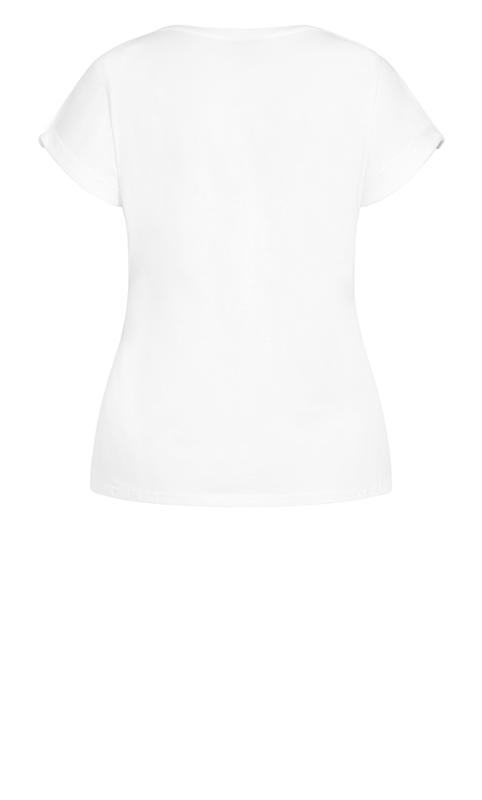 Evans White 'Couture' Slogan Print T-Shirt 5