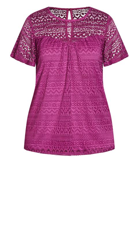 Evans Pink Broderie Anglaise T-Shirt 6