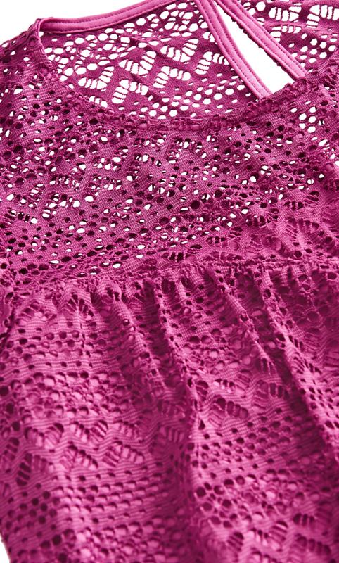 Evans Pink Broderie Anglaise T-Shirt 8