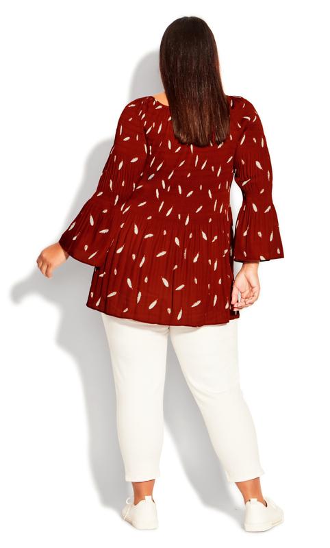 Evans Red Feather Print Cut Out Detail Top 4
