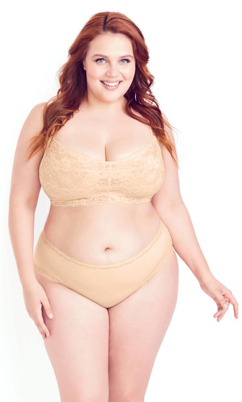 Plus Size  Hips & Curves Nude Full Coverage Bralette