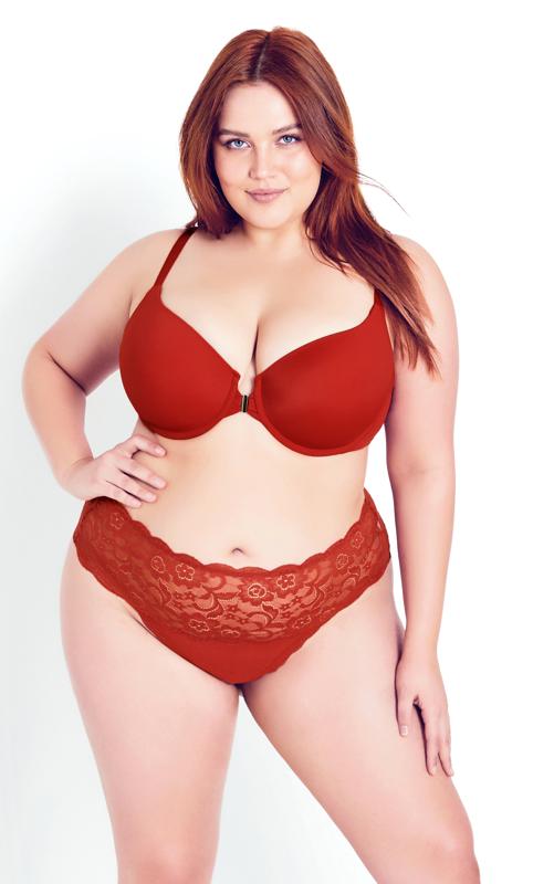  Evans Red Front Close T-Shirt Bra