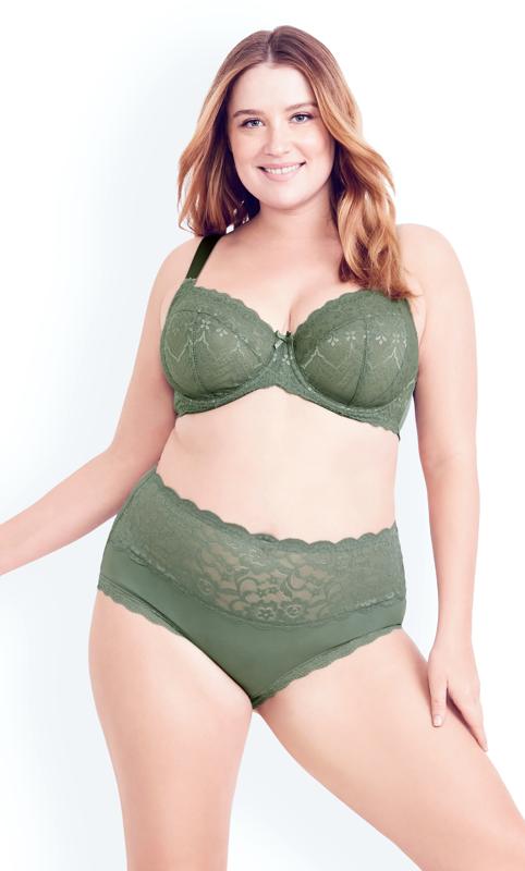 Small fresh retro dark green big breasts full cup lace edge ultra-thin  large size bra breathable gather bra underwear women