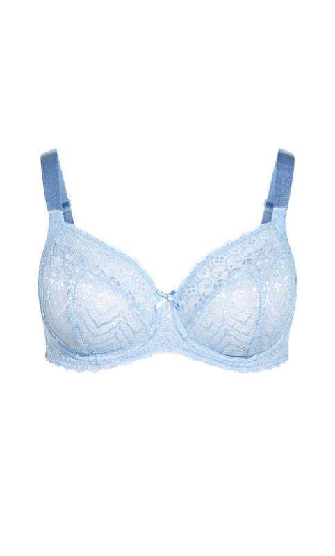 Hips & Curves Blue Lace Underwired Bra 4