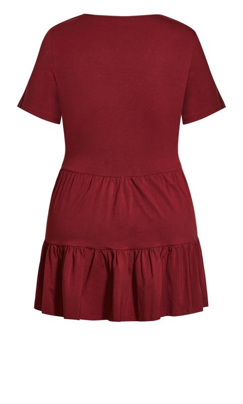 Evans Burgundy Red Smock Mini Dress 5