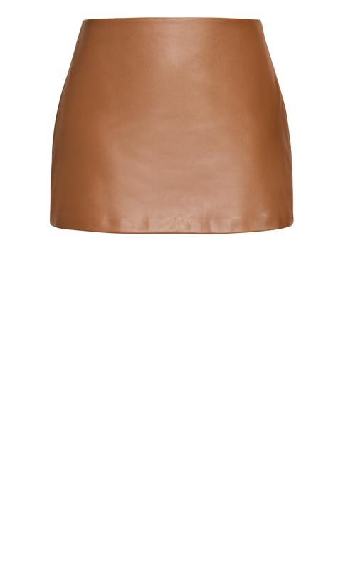 Evans Brown Faux Leather Mini Skirt 4