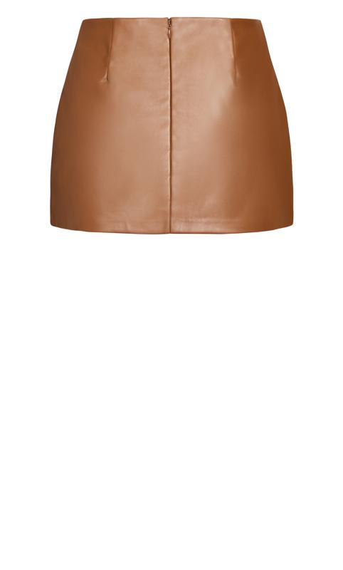 Evans Brown Faux Leather Mini Skirt 5