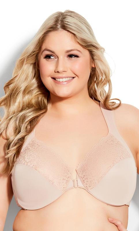 Grande Taille Evans Nude Underwired Full Cup Bra with Lace