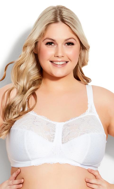  Grande Taille Evans White Lace Soft Cup Non-Wired Bra