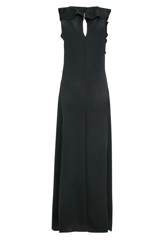 LTS Tall Black Frill Detail Maxi Dress 7