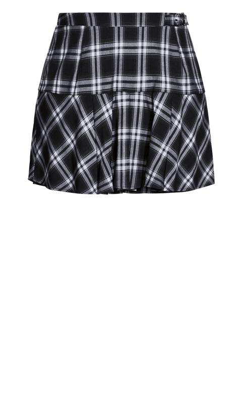 Evans Black & White Check Mini Skirt 6