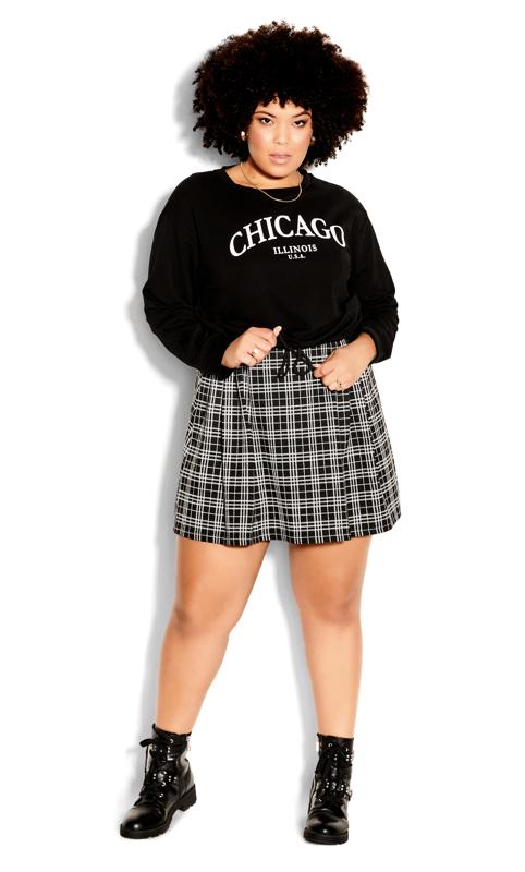 Evans Black 'Chicago' Slogan Varsity Sweatshirt 1