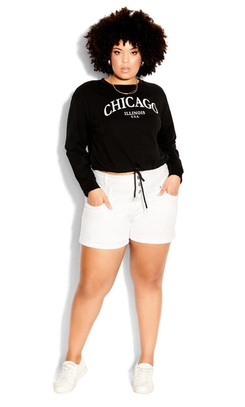 Evans Black 'Chicago' Slogan Varsity Sweatshirt 4