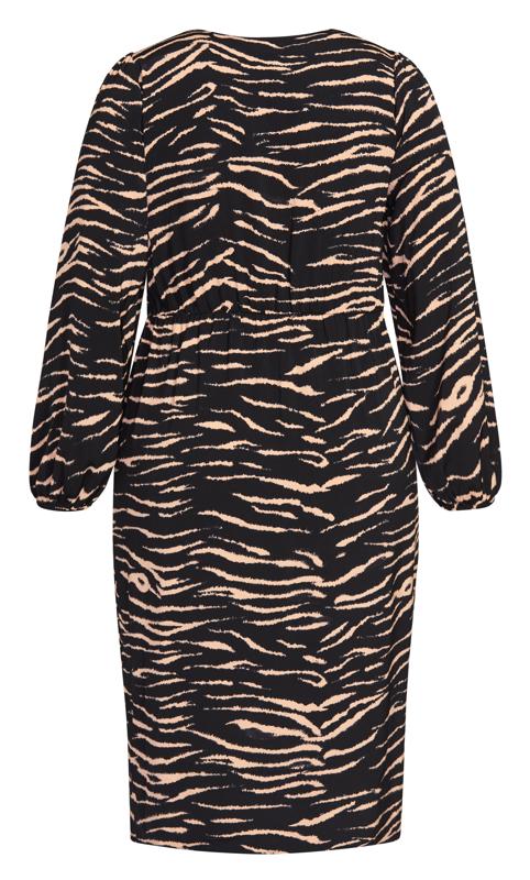 Evans Black & Brown Zebra Print Wrap Dress 5