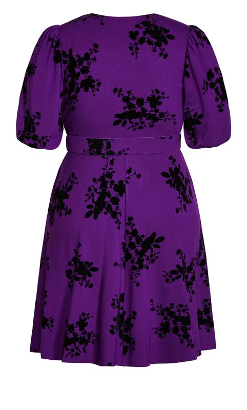 Evans Purple Floral Belted Skater Dress 5